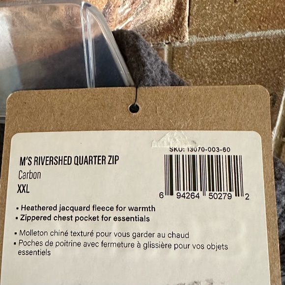 Simms Men's XXL Quarter Zip Fleece NWT Gray/green 27" armpit to armpit. - Picture 3 of 6